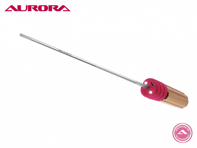 Отвертка автомобильная плоская Aurora SD12-6, с фонариком и надфилем, 12 дюймов (305 мм), ударная